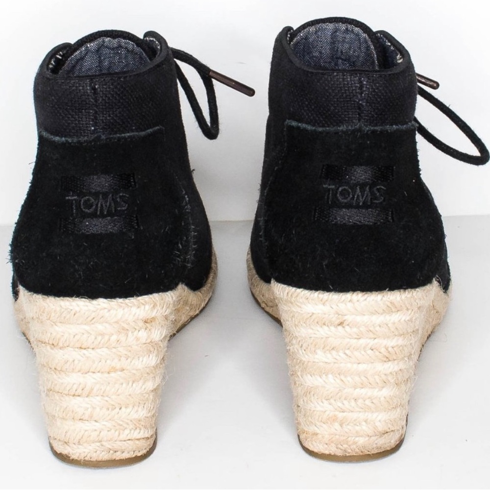 Toms Womens Wedge Canvas Desert Lace Up Espadrille